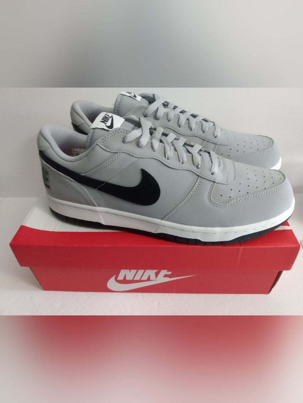 Big Nike Low Lux Men's 13 Wolf Grey/ Black White 854166 006 Sneakers w/ Box NEW
